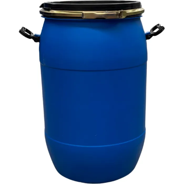 60 Literes, Élelmiszeres, Műanyag Hordó, Levehető Tetővel, Bajonettzárral, Két Füllel