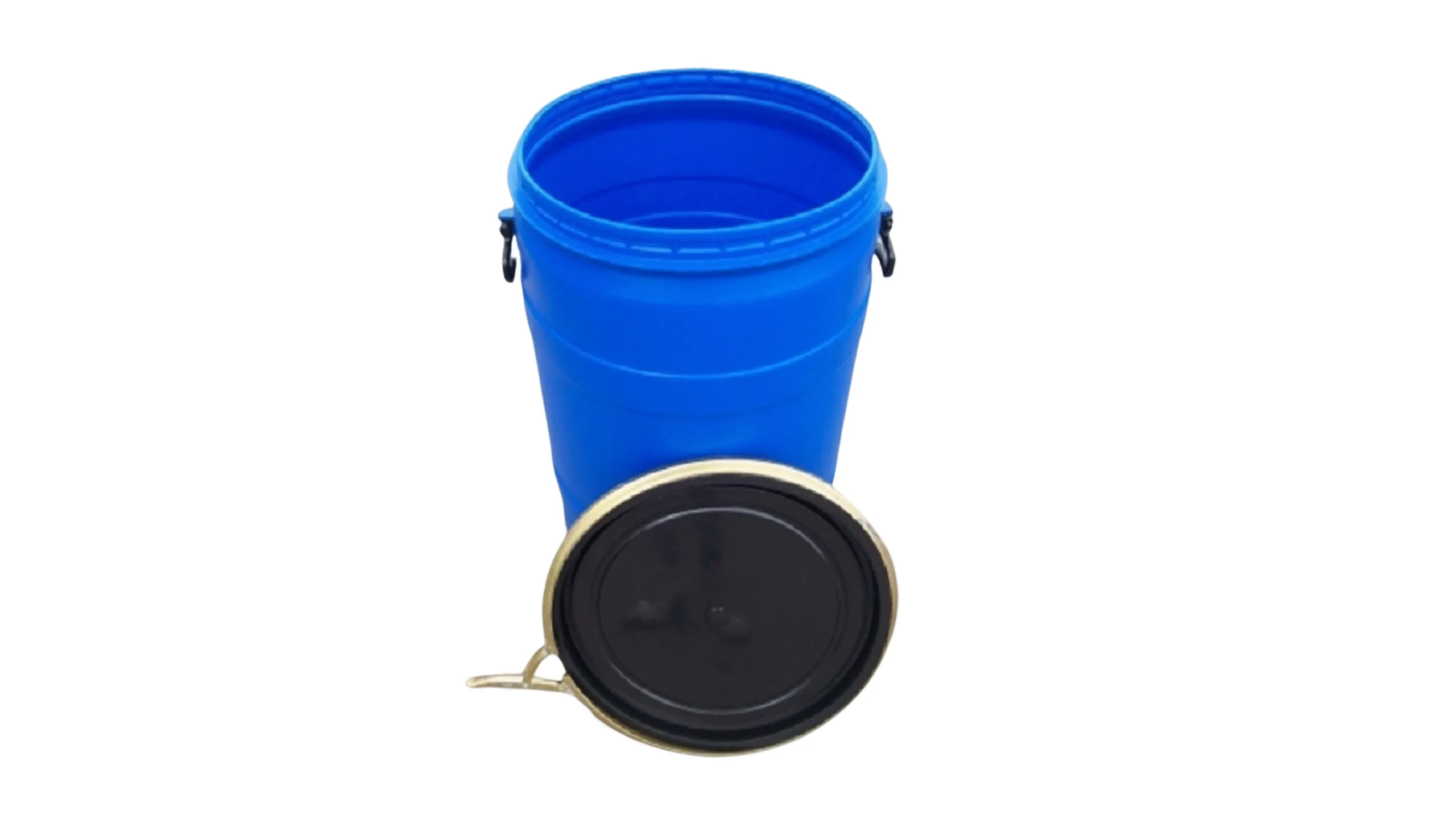 120 literes levehető tetejű, bajonett záras műanyag mosott hordó, Élelmiszerre is! két füles - Image 2