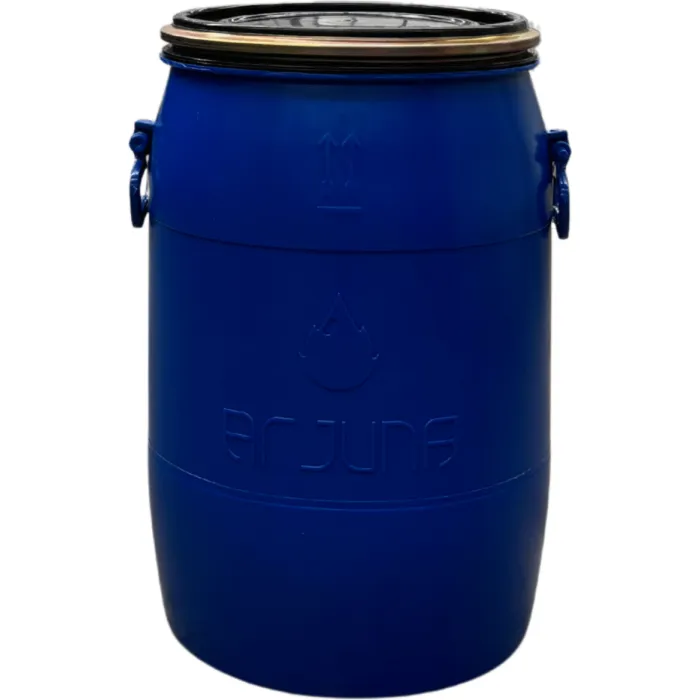 50 Literes, Élelmiszeres,mosott műanyag hordó, levehető tetővel, bajonettzárral, két füllel