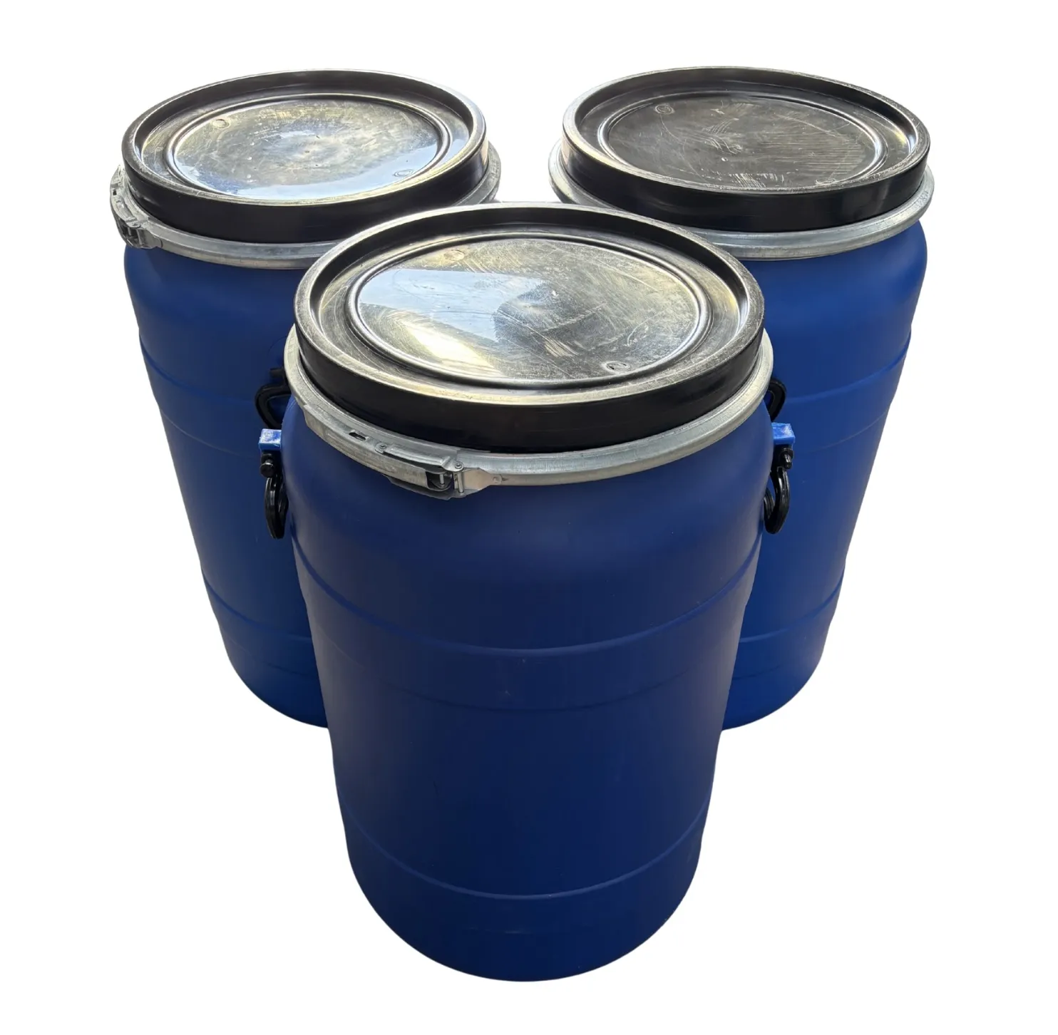 90-100 literes levehető tetejű, bajonettzáras műanyag mosott hordó, Élelmiszerre is! két füles - Image 2