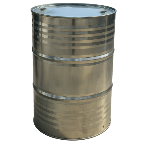 216,5 literes rögzített tetejű (zárt) ,Un minősített , mosott horganyzott fémhordó , Un minősítéssel II. Osztály