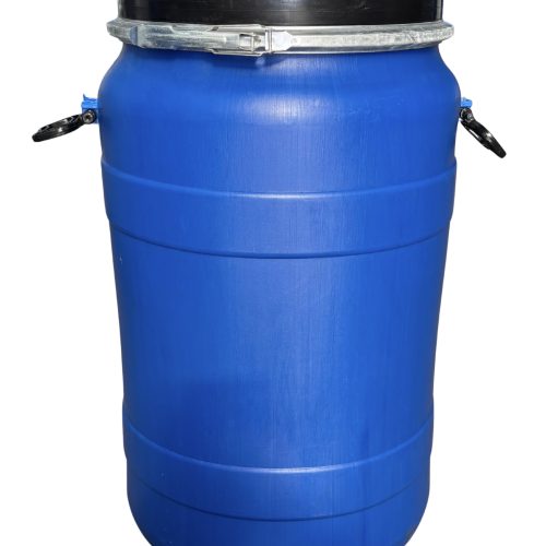 90-100 literes levehető tetejű, bajonettzáras műanyag mosott hordó, Élelmiszerre is! két füles